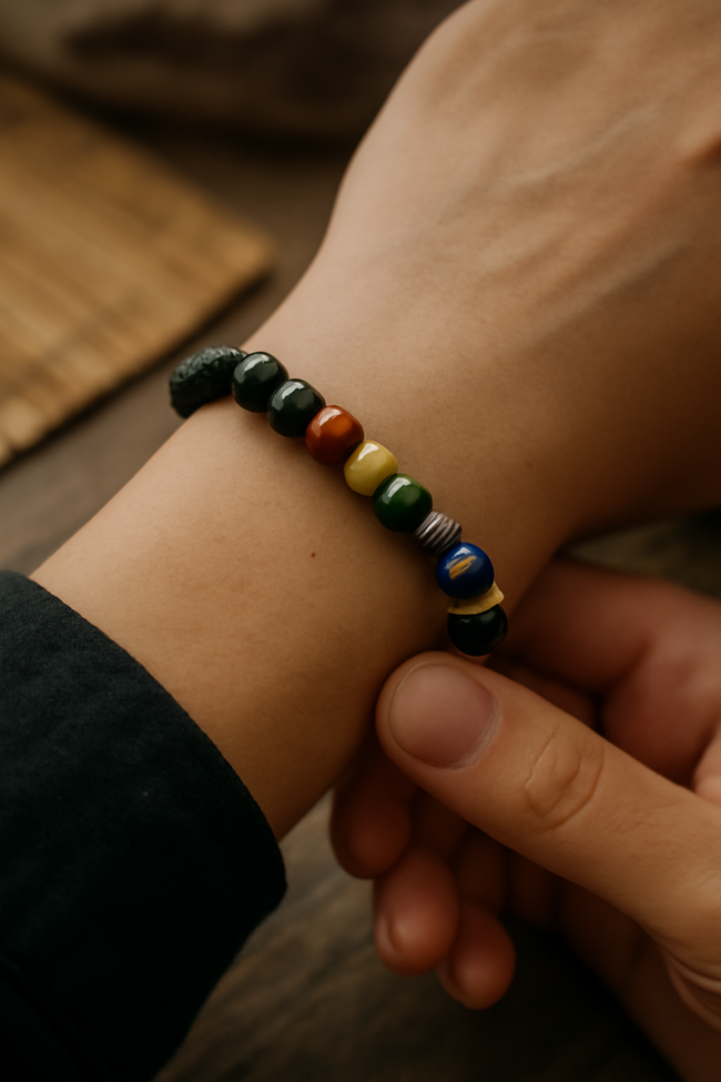 7 Chakra Lava Bracelet
