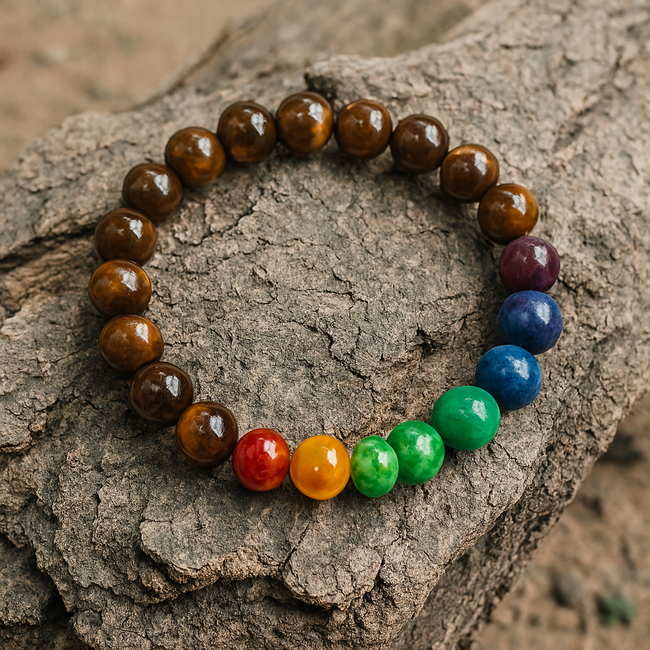 7 Chakra Tiger Eye Bracelet