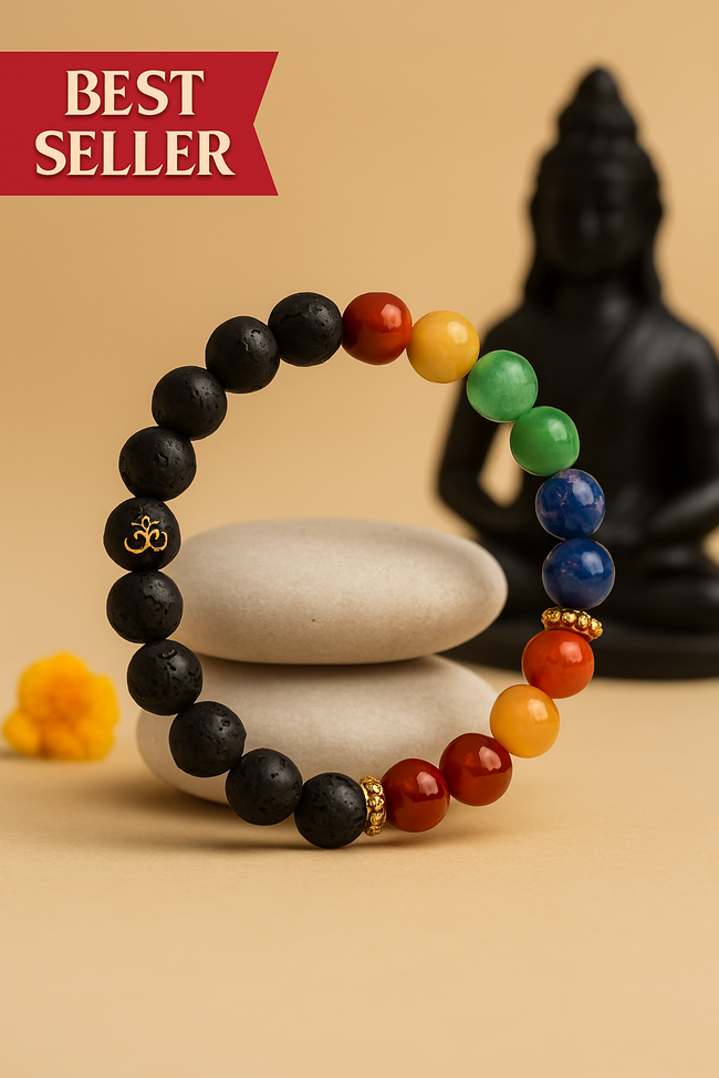 7 Chakra Lava Bracelet