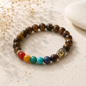 7 Chakra Tiger Eye Bracelet