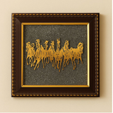 7 Horses on Raw Pyrite Frame