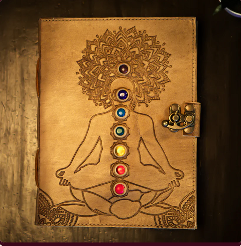 Seven Chakra Diary - with 7 Authentic Semi Precious Stones