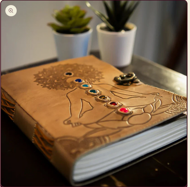 Seven Chakra Diary - with 7 Authentic Semi Precious Stones