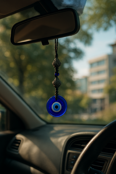Evil Eye Hanging with Pyrite Stone