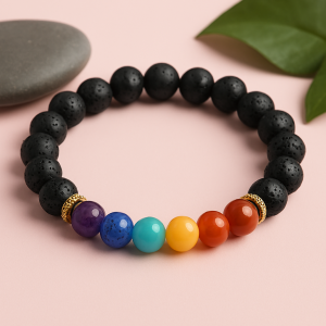 7 Chakra Lava Bracelet