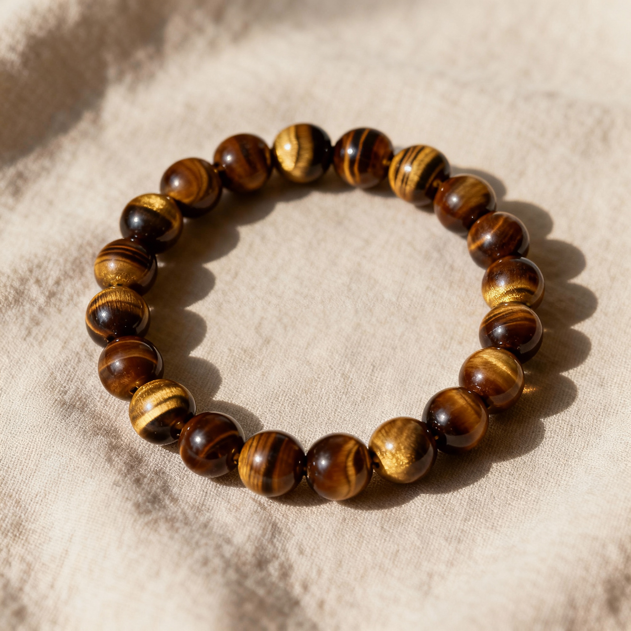 Tiger eye bracelet with Selenite plate(Stone Charger) - Image 4