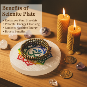 Pyrite Bracelet Combo with Raw Selenite Plate