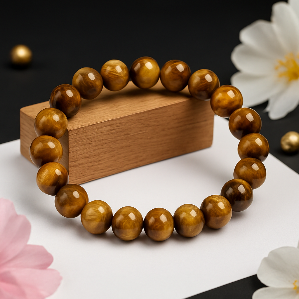 Tiger eye bracelet with Selenite plate(Stone Charger) - Image 3