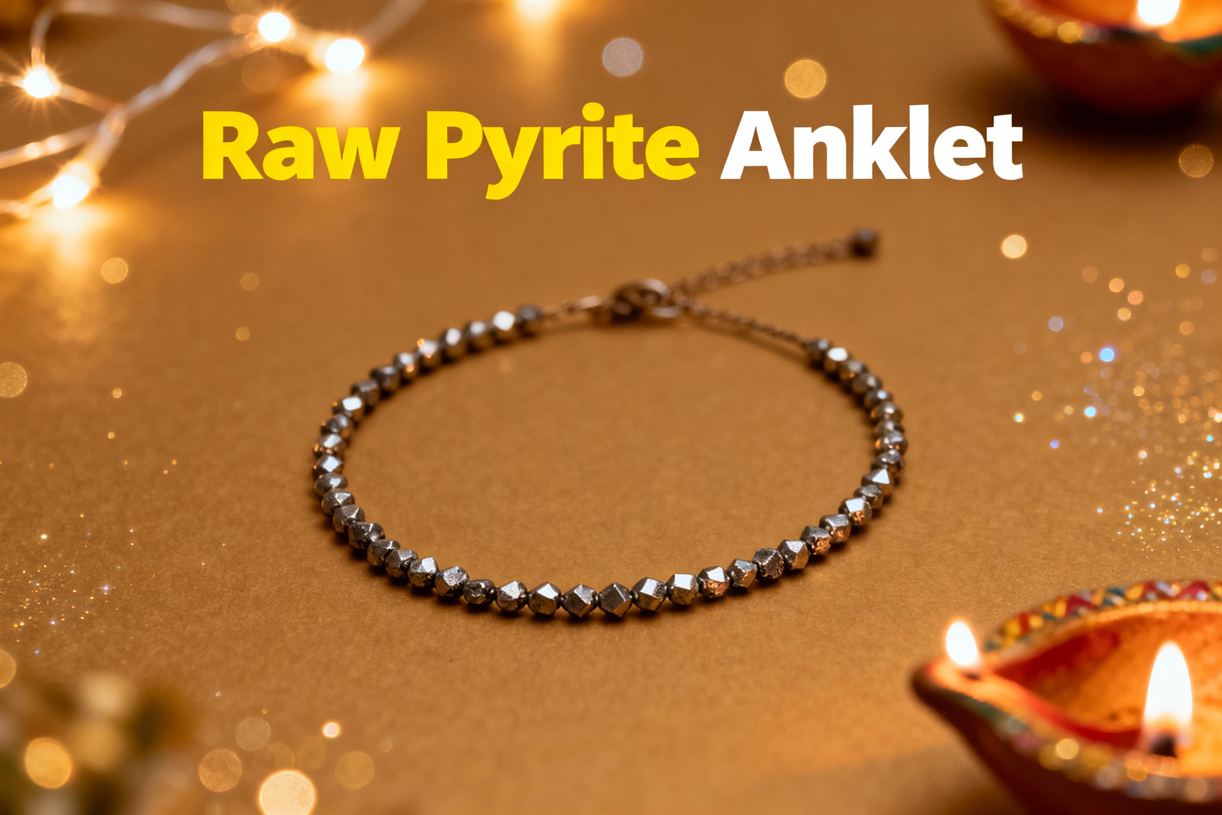 Raw Pyrite Anklet